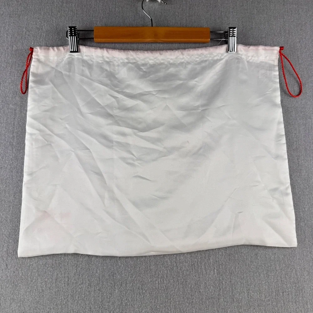 Coach White Satin Drawstring Dust Bag Storage Pouch 19x15 Y2K Vintage